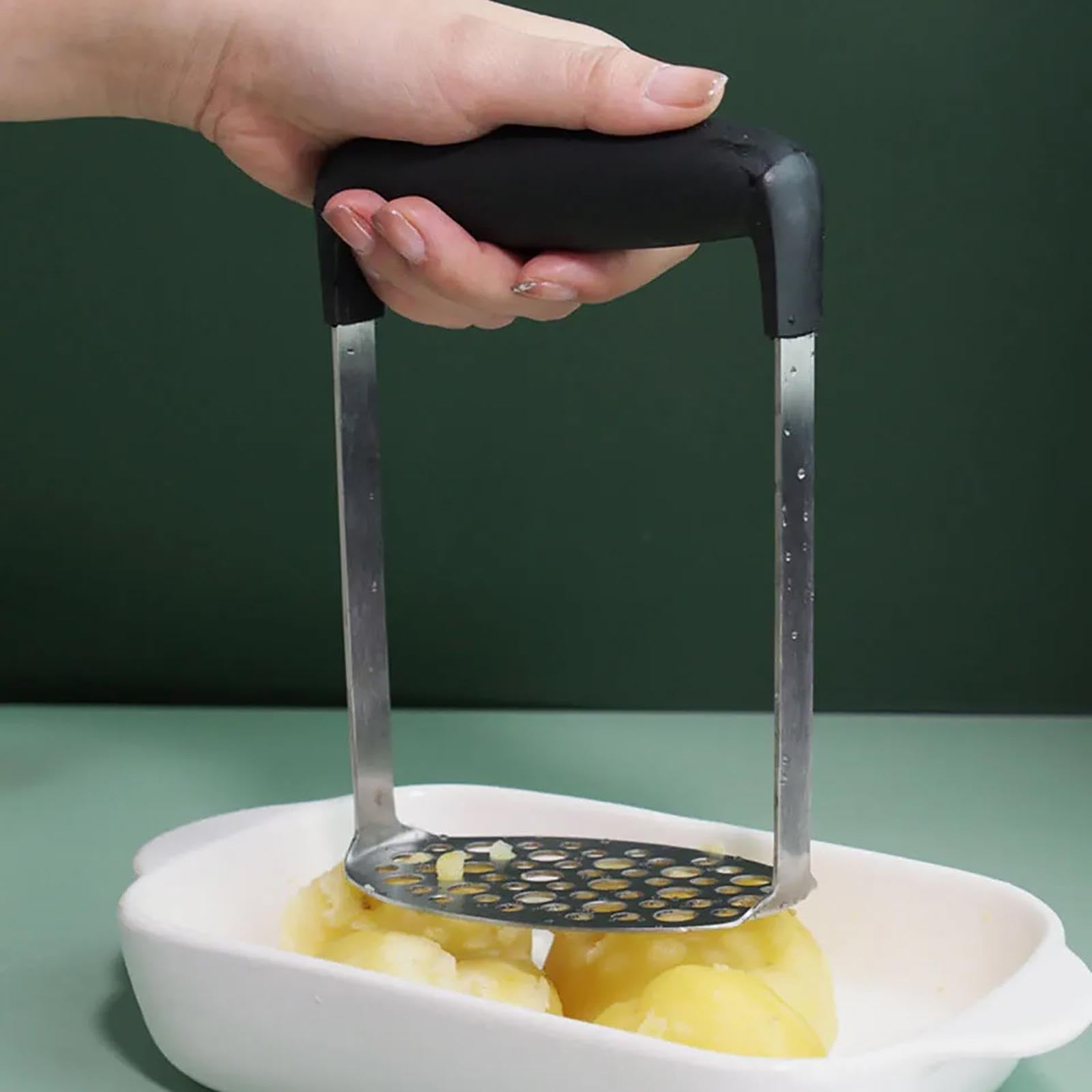 Manuelle Kartoffelpresse, Kartoffelstampfer aus Edelstahl, Kartoffelstampfer, Küchenwerkzeug, Reispresse für Kartoffelpüree, Kartoffelpüreestampfer