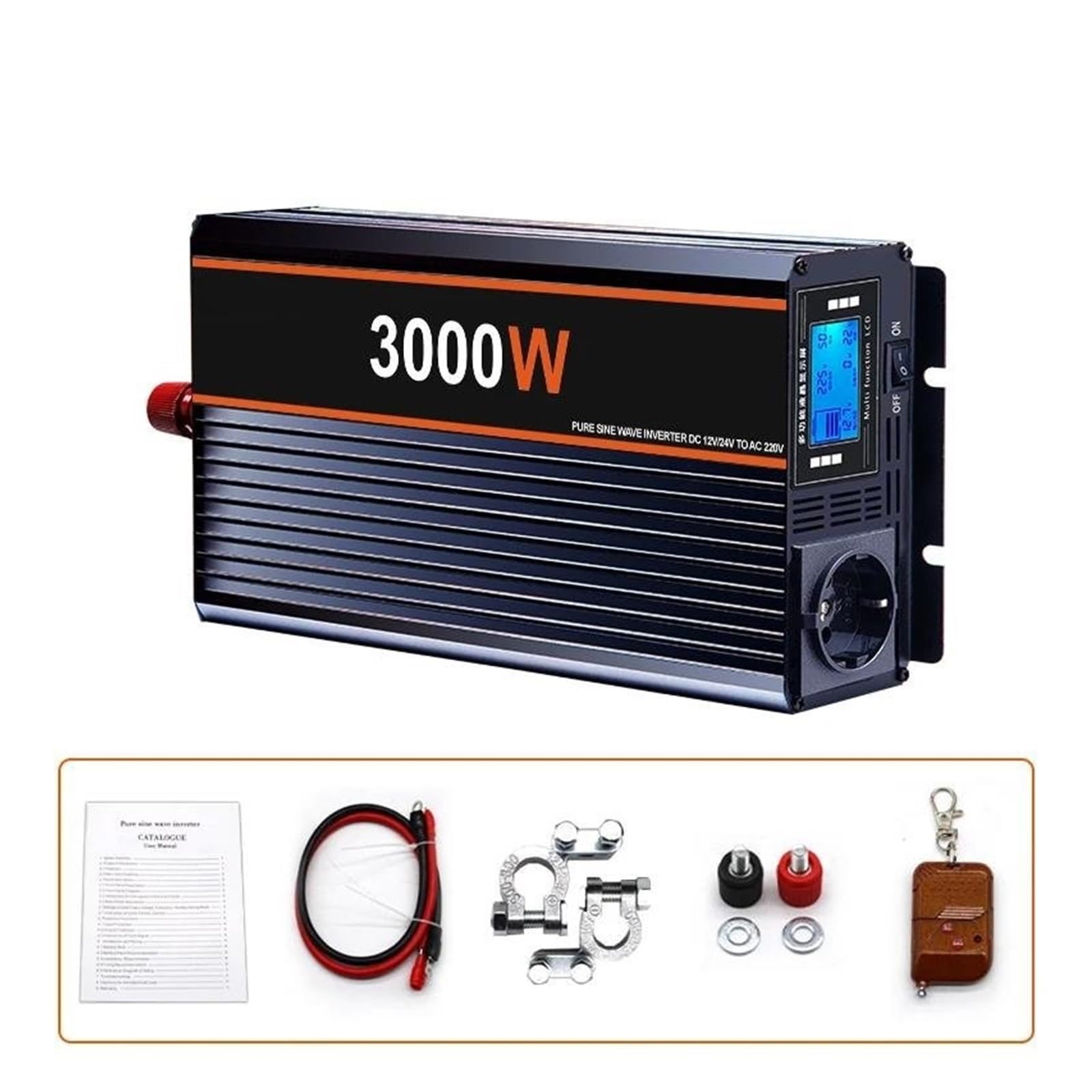 5000W 3000W 4000W Inverter Potenza DC 12V 24V A AC 220V Onda Sinusoidale Pura Convertitore Inverter Per Auto Telecomando Presa UE Onda Sinusoidale Inverter(12V,3000W)