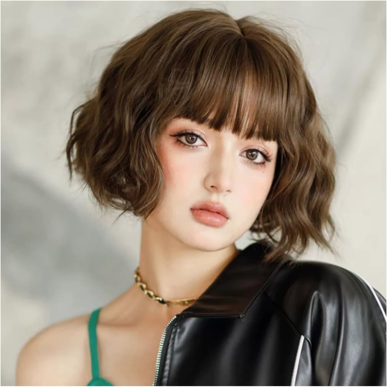 Fake Wigs 1pcs,Wig Women Short Hair Short Curly Hair Full Head Set Fashion Bob 27cm/11in Dark Curry Color Natural Wigs Fake Wigs 1pcs,Wig Women Short Hair Short Curly Hair Full Head Set Fashion Bob 27cm/11in Dark Curry Color Natural Wigs