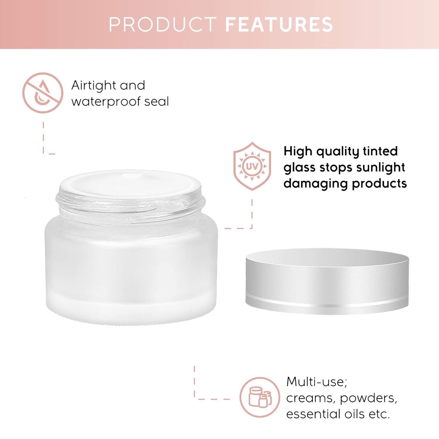 6 Pots Cosmétiques Vides En Verre Givré - 30ml - Pour Crèmes, Baumes DIY - Étanches Et Réutilisables