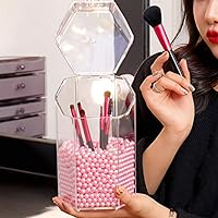 Vista 5 de Cuentas de maquillaje para pinceles, perlas de imitación artísticas, 1500 cuentas redondas de perlas rosas para sujetar brochas de maquillaje, lápiz