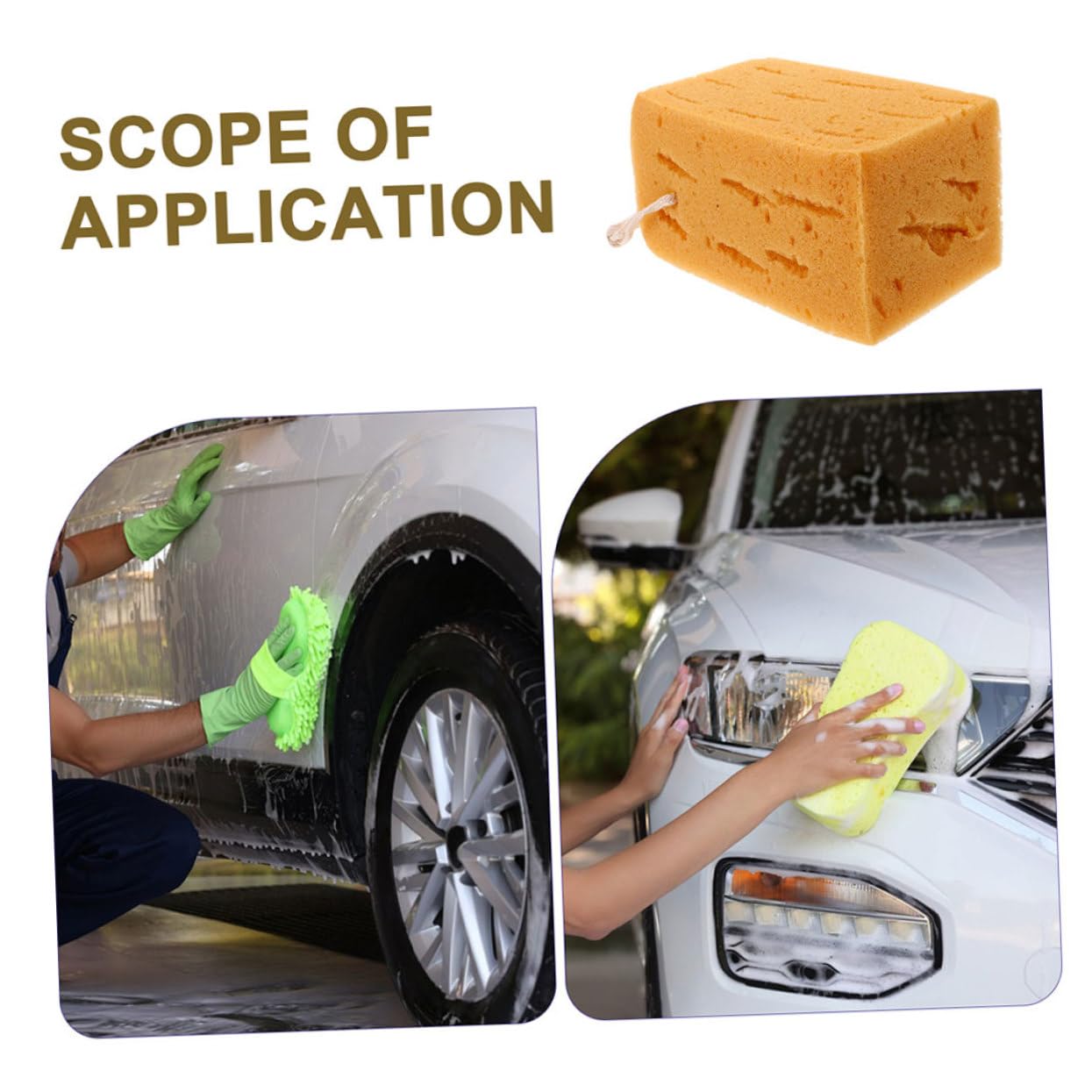 OUNONA Éponge de Lavage Auto Réutilisable Éponge de Nettoyage Voiture Lavage Voiture pour Carrosserie Élevée