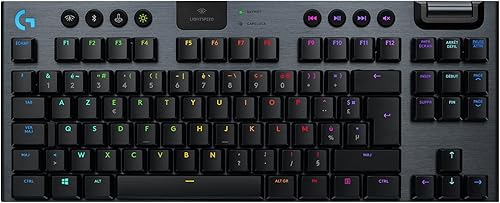 Logitech G915 TKL Tenkeyless Lightspeed Clavier Gamer Mécanique, Switch ultra-plat GL Tactile, RGB LIGHTSYNC, Design élégant et mince, 40+ heures de jeu, Français AZERTY - Noir - 7