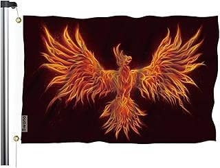 Swono Burning Bird Phoenix Flag 3x5 Ft - Rebirth Shining Fantasy Flag for Outdoor, Indoor, Office, Home, Garden, Business