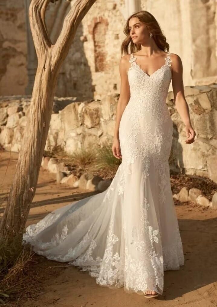 Mermaid Wedding Dresses for Bride 2026 Beach Tulle Long Bridal Gown PS010