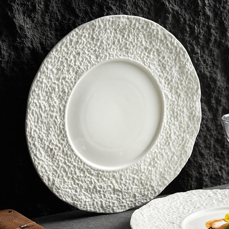 Assiettes Service de Table Assiette plate en céramique à motif rocheux, assiette de cuisine occidentale, ménage(S)