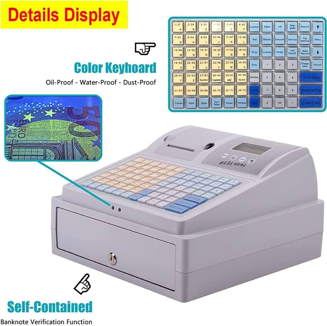 Cash Registro electrónica hasta la Pantalla LED Digital: Ideal para restaurantes de pequeñas Empresas, supermercado, minorista - 81 Keys POS Sistema