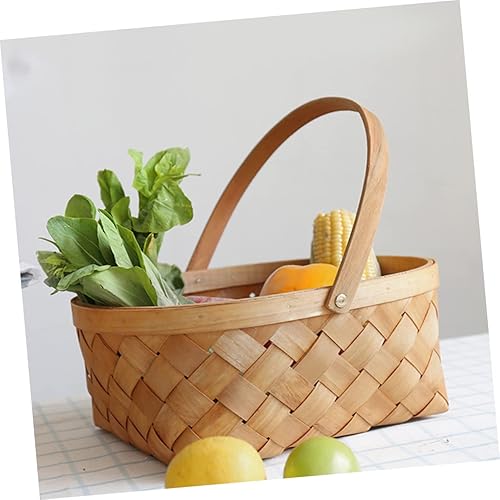 Miniatura 7 de 2 cestas de dulces para adultos, accesorios de baño para cesta de verduras, cesta de almacenamiento de virutas de madera tejida a mano, cestas de