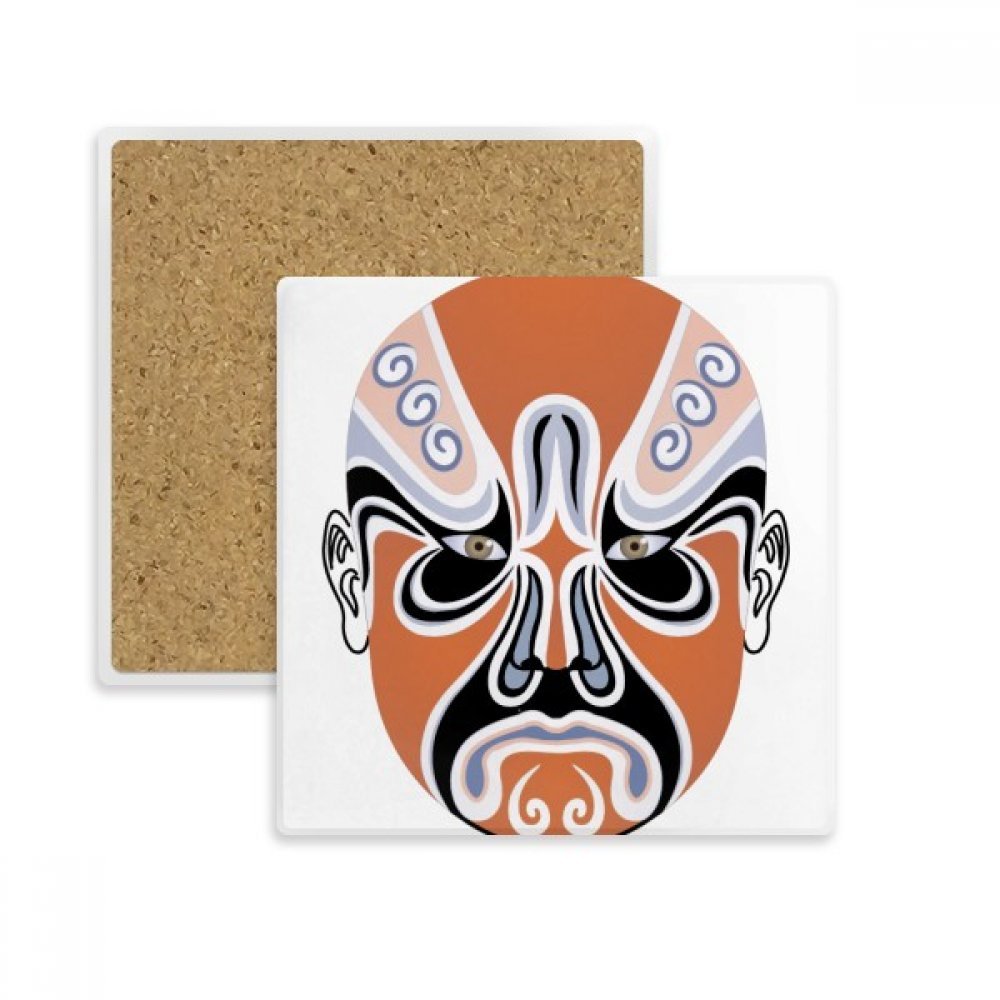 Opéra de Pékin facial dessous de verre absorbant en pierre pour verre et mug multicolore