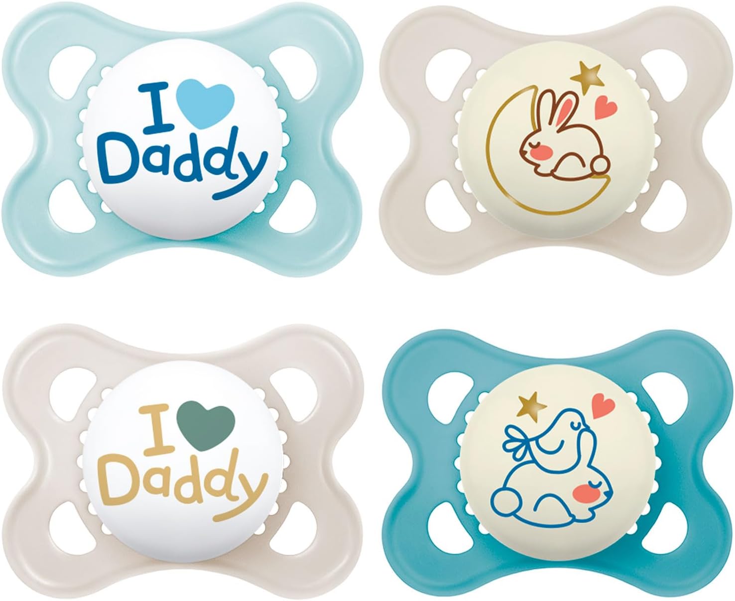 MAM Day & Night silicone pacifier 0-6 boy, set of 4 2 sterilized razor ...