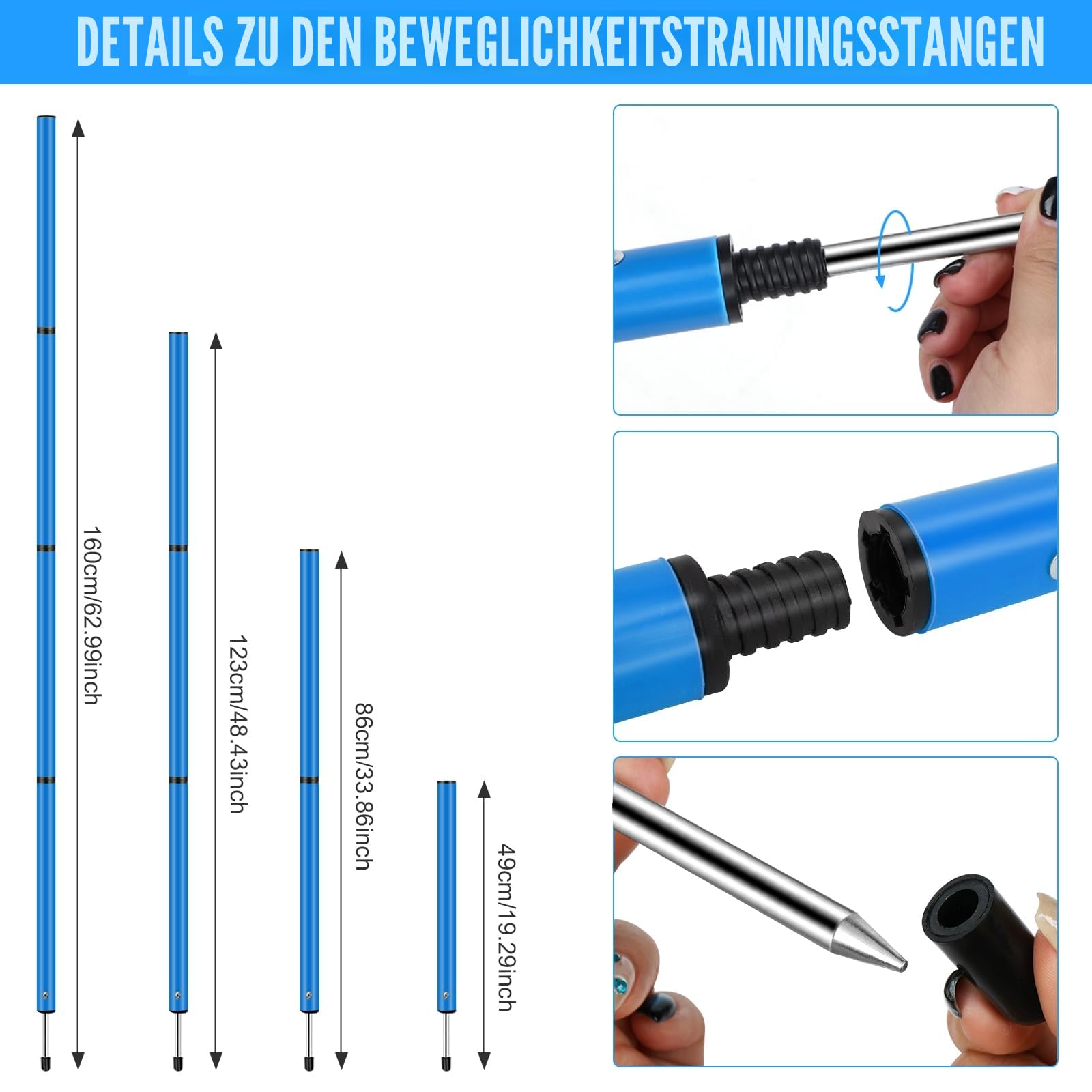 Fußball Agilitäts Slalomstangen Set für Jugendliche und Erwachsene | Fußball Trainingszubehör,Inklusive 6 Agility Training Stangen,10 Fußballkegel,1 Agilitäts Leiter,1 Aufbewahrungstasche