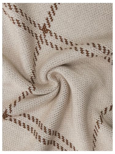 MakeMeChic Women's Plus Size Sweaters Plaid Print Crew Neck Long Sleeve Knitted Pullover Tops4