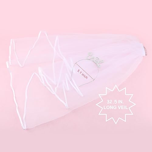 Miniatura 7 de Jaciya Rhinestone Bride Headband with Veil Bachelorette Party Decorations Sparkly Headpiece Bridal Shower Decorations Bachelorette Gifts