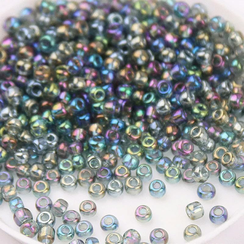 Szklane koraliki z nasionami małe koraliki 1,5-4 mm szklane koraliki ryżowe magiczny kolor przezroczyste imitacja kolorów rozproszone koraliki DIY koraliki akcesoria z frędzlami