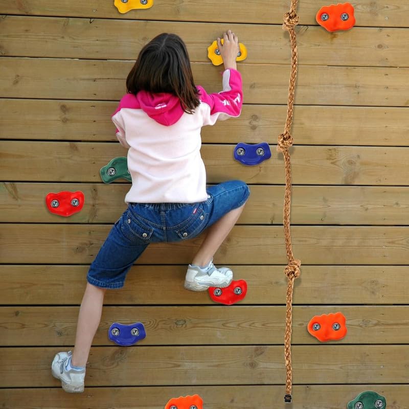 Image of Multisize Rock Climbing Holds Play Set for Kids, Adult Wall Climbing Stone for DIY Children Playground Wall /Wood Block (Pack of 24)