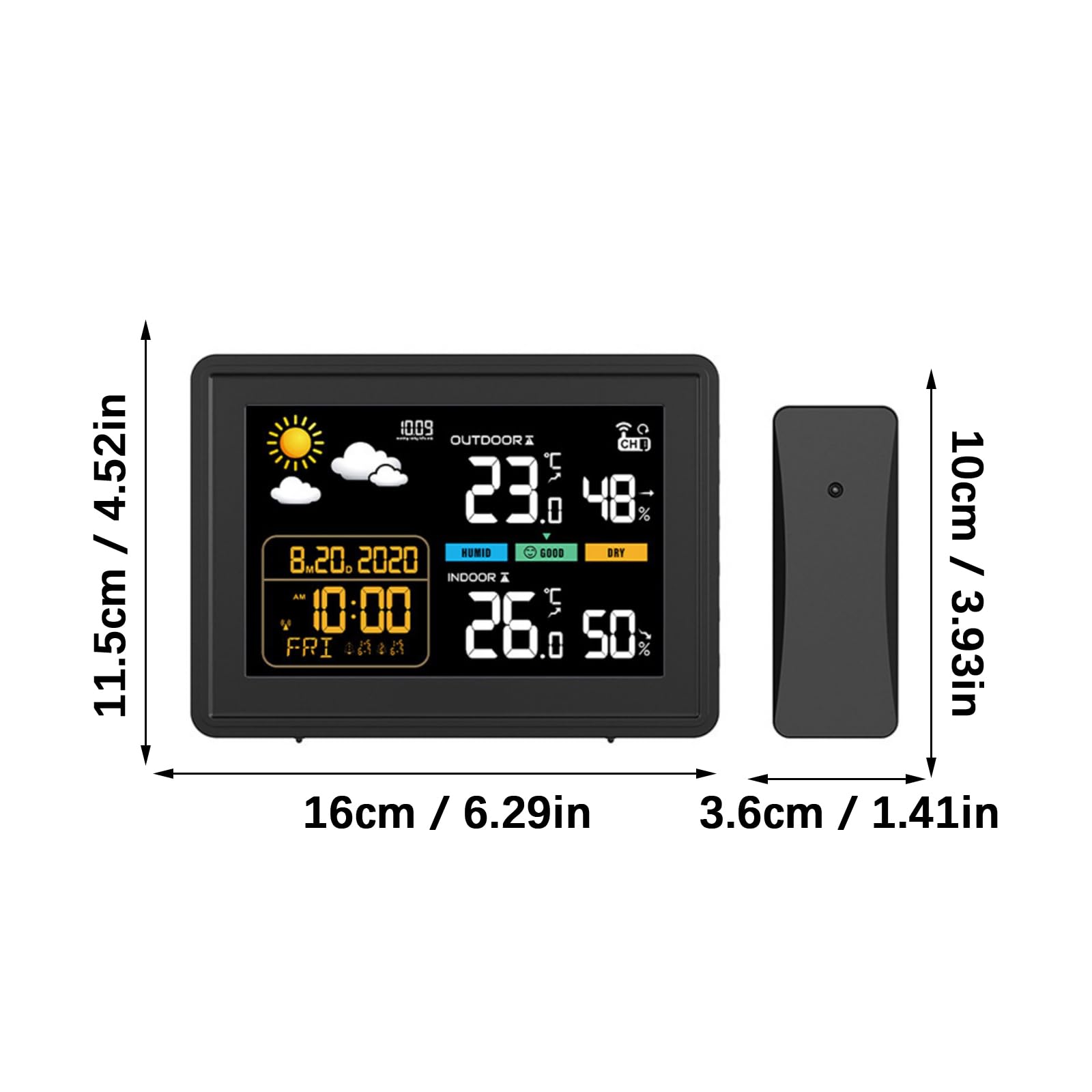 Termómetros, higrómetro, estaciones meteorológicas, medidor digital de temperatura y humedad con reloj despertador para el hogar, fácil de usar, reloj despertador de temperatura
