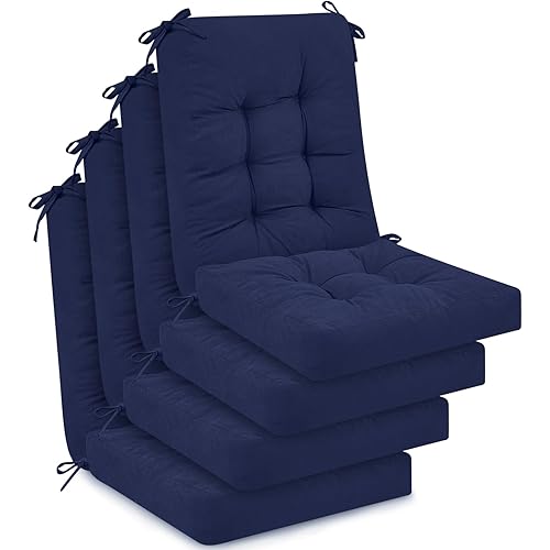 Juexica 4 Sets Outdoor Patio Chair Cushions Seat High Back