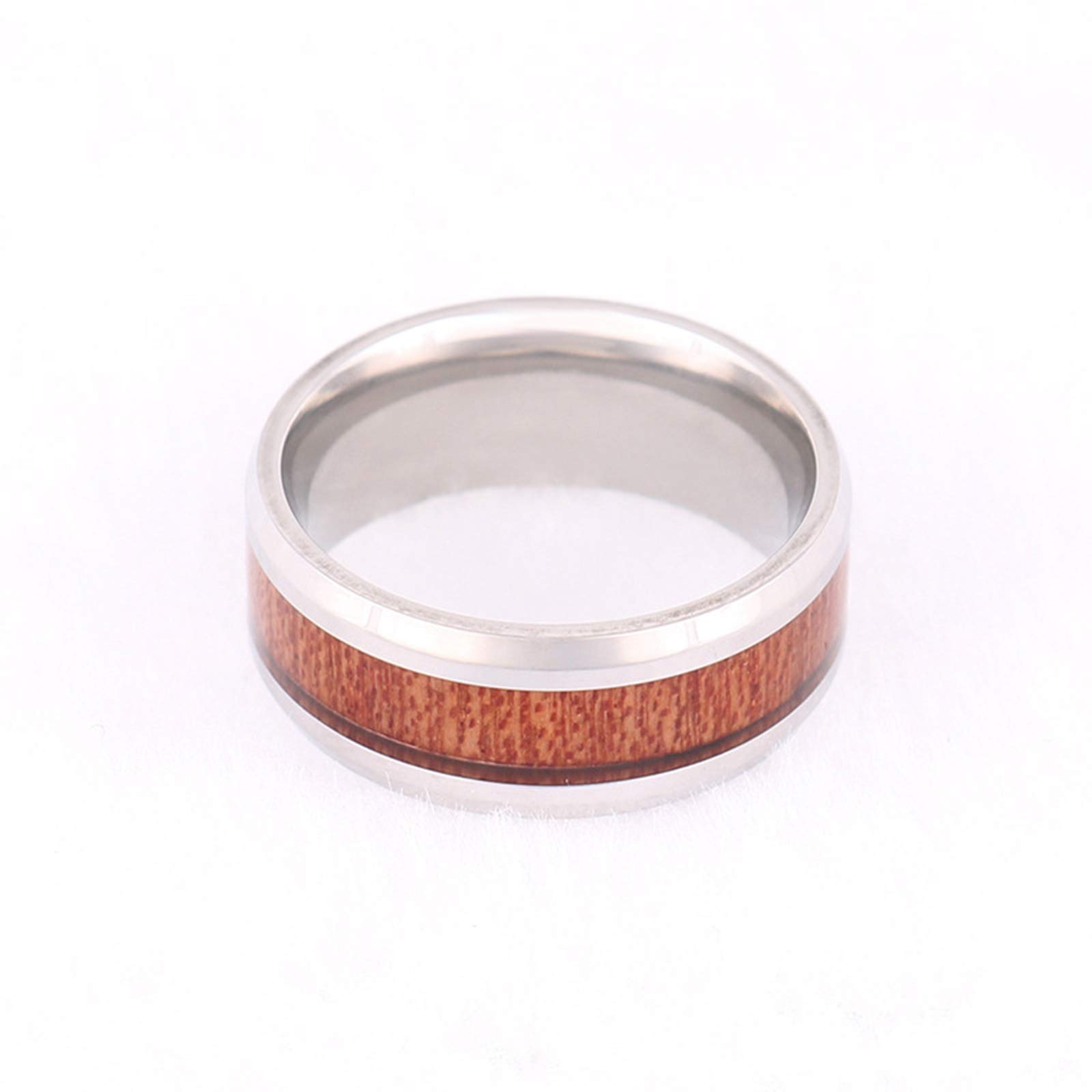Cadena de pareja colgante, collar de tungsteno, colgante grabado de 8 mm, anillo de plata, colgante de madera