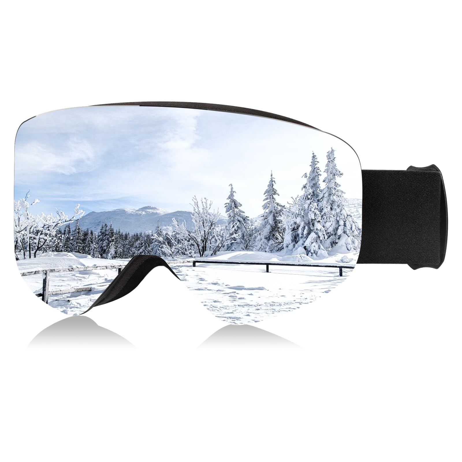 RIGWARL Ski Goggles Women Men, 100% UV Protection Anti Fog Snow Goggles, OTG Helmet Compatible Snowboard Goggles for Adult