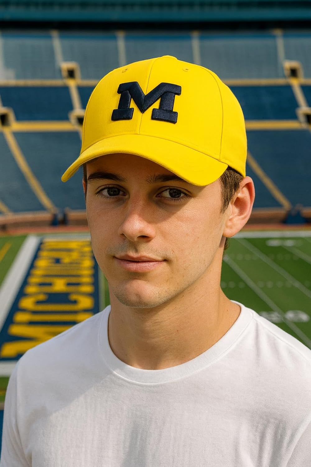 Officially Licensed Michigan University Yellow/Blue MVP Hat Classic Team Logo Adjustable Structured Cap - Image 2