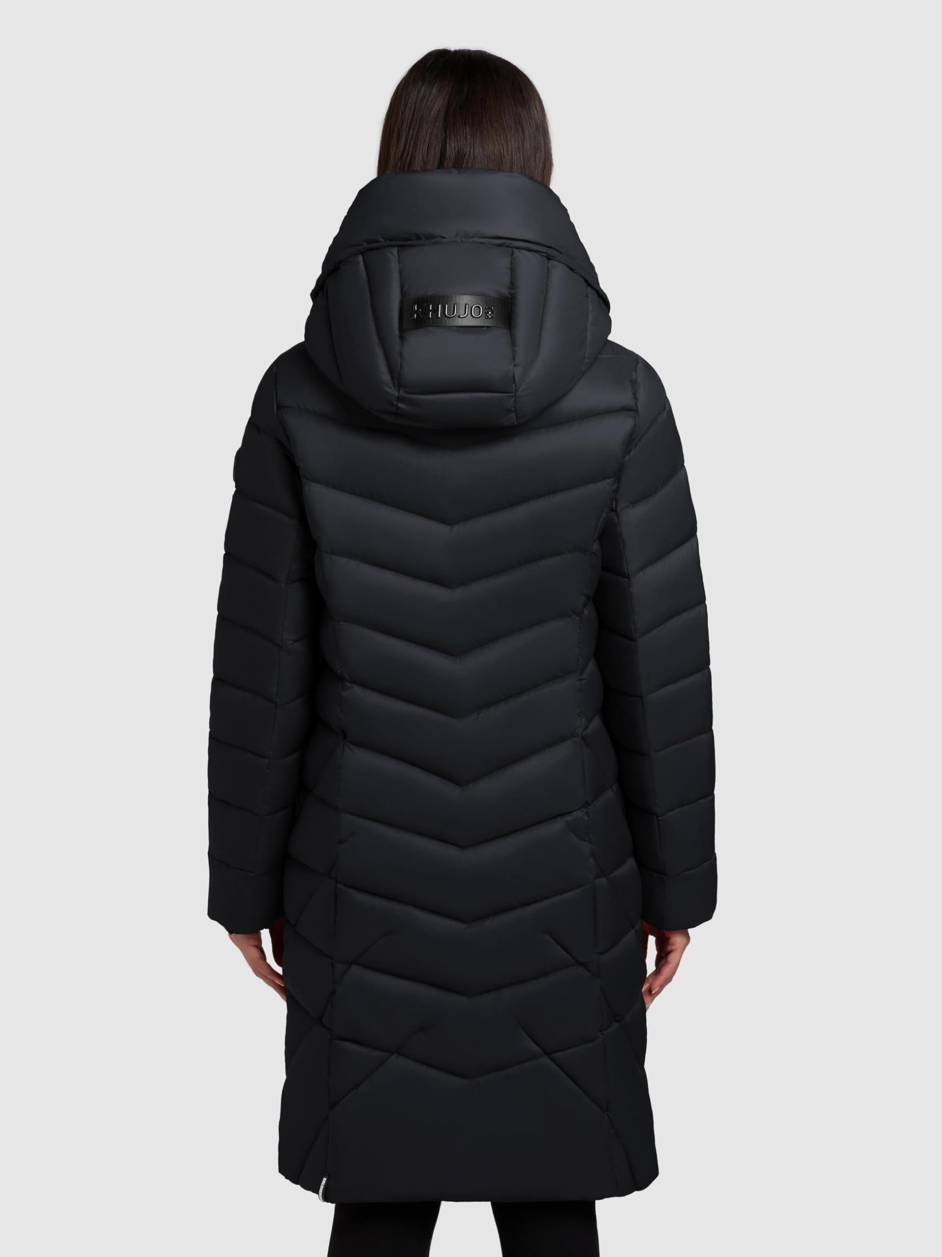 khujo Damen Langer Wintermantel warmer Steppmantel mit Schlüsselanhängerund verstellbarer Kapuze Odana3-YM XS-XXL