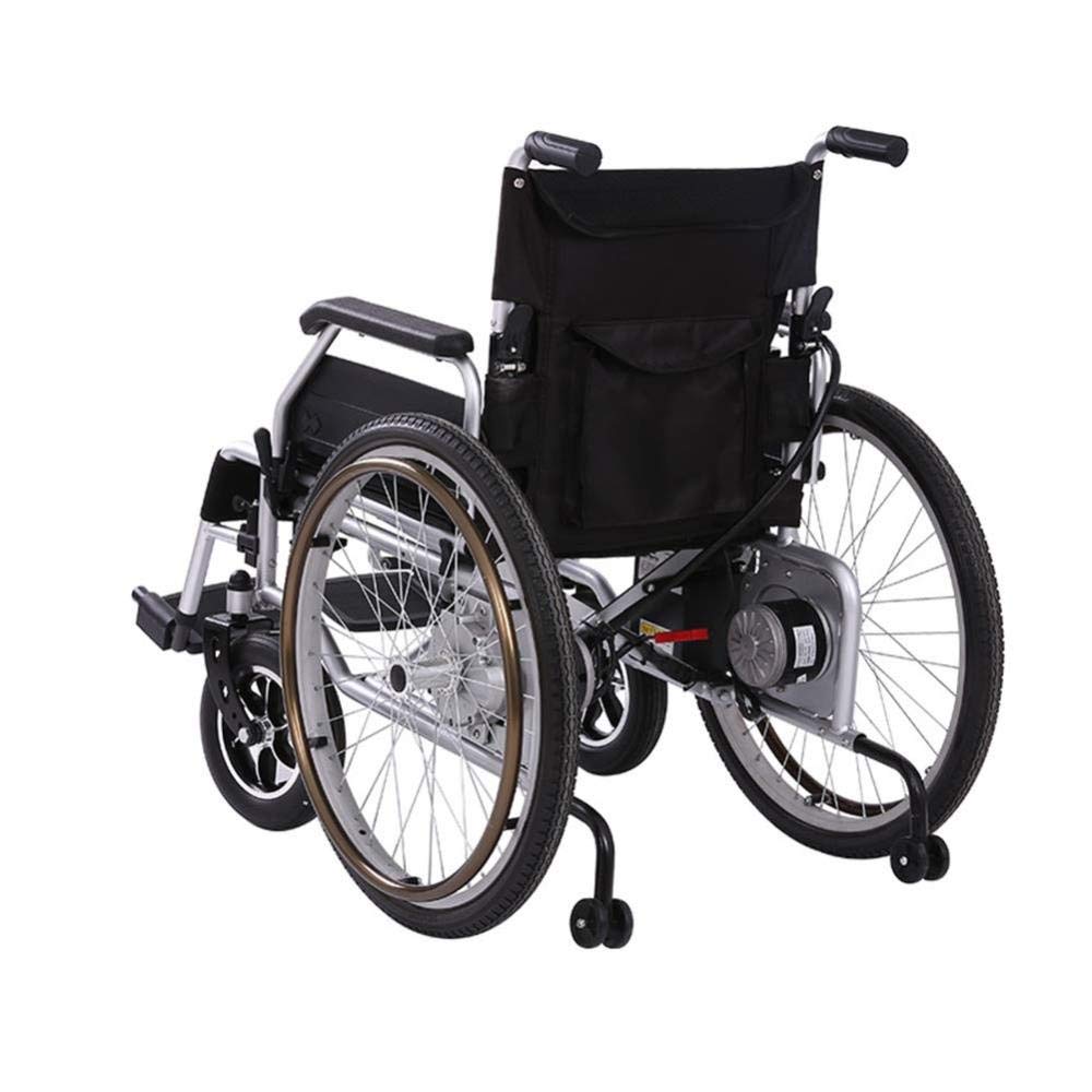 MU Silla de Ruedas Eléctrica Ligera de Doble Función Plegable (Batería de Ion de Litio 20A), Conduzca con Energía Eléctrica O Use como Silla de Ruedas Manual,UNA,Un tamaño