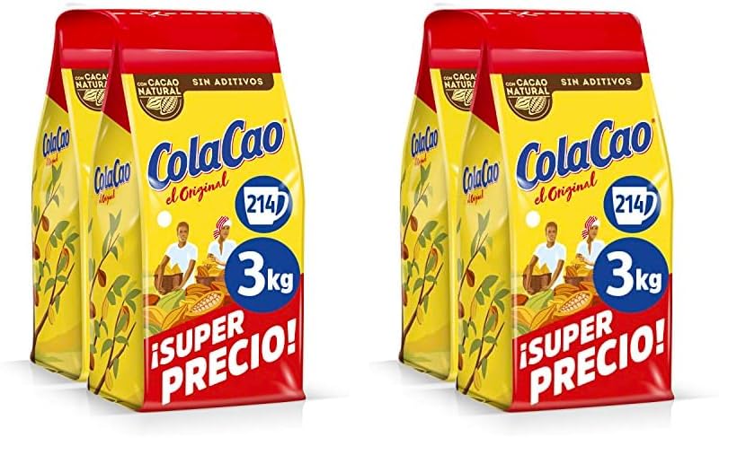 ColaCao, Original, Cacao Soluble Natural sin Aditivos - Formato Ahorro - 2x1,5kg (Paquete de 2)