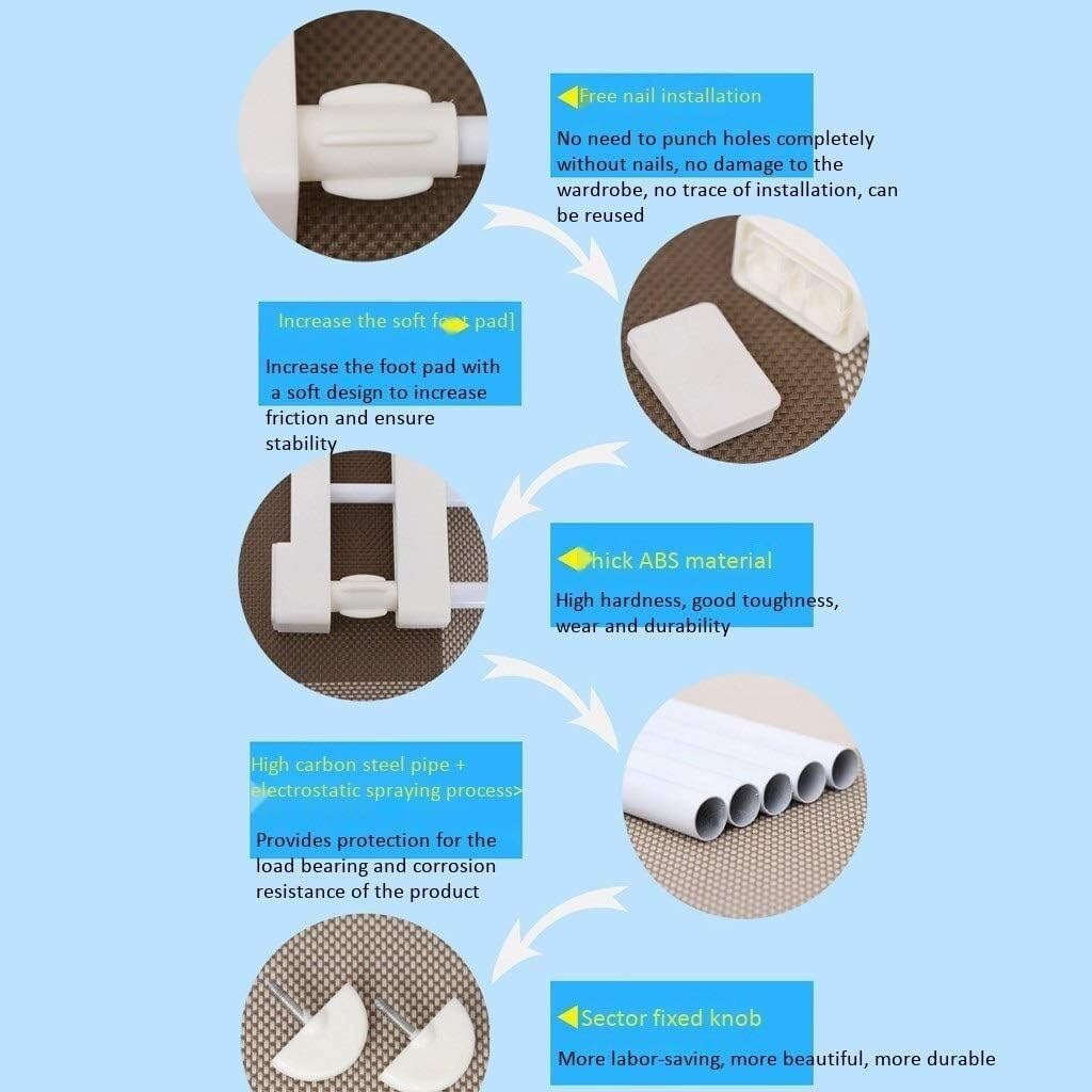 Indoor Fence Safety Door Pet Fence Adjustable Plastic Dog Fence, Nail-Free Stair Guardrail, Indoor Safety Adjustable Safety gate(Length 56-90Cm)