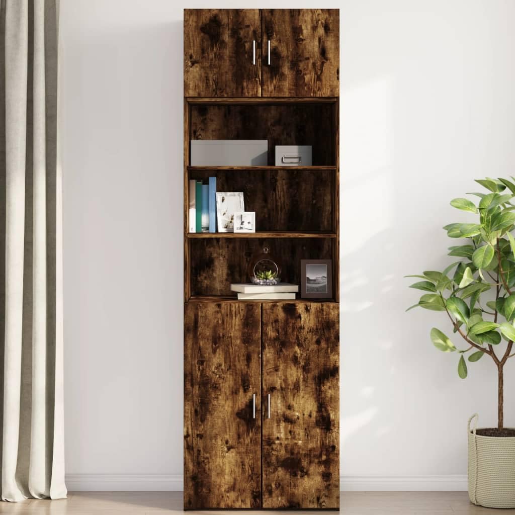 vidaXL Wandschrank, Hängeschrank mit Stauraum, Lagerschrank Wandmontage für Wohnzimmer Schlafzimmer Garage, Aufbewahrungsschrank Schrank, Räuchereiche Holzwerkstoff