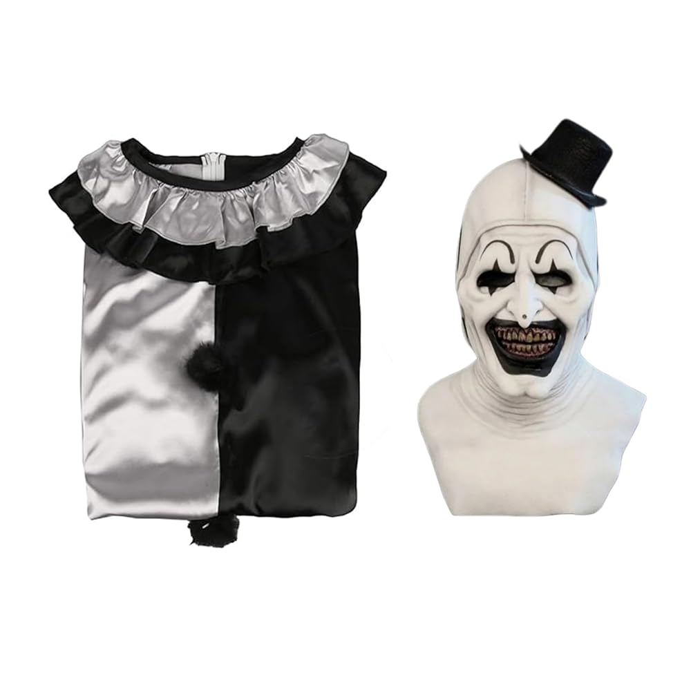 ホラーマスク　テリファー　仮面　お面　ハロウィン　コスプレ　ピエロ　怖い　大人 Amazon.co.jp: テリファー ピエロ ハロウィン コスプレ 大人 ホラー