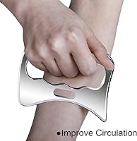 Vista 5 de BYYDDIY Herramientas de masaje grandes de acero inoxidable Gua Sha Derma Edge, herramientas de masaje raspador, herramienta raspadora muscular