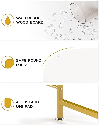 Miniatura 5 de Teraves - Escritorio reversible en forma de L con estantes de esquina redonda para computadora, mesa de juegos, estación de trabajo para el hogar y