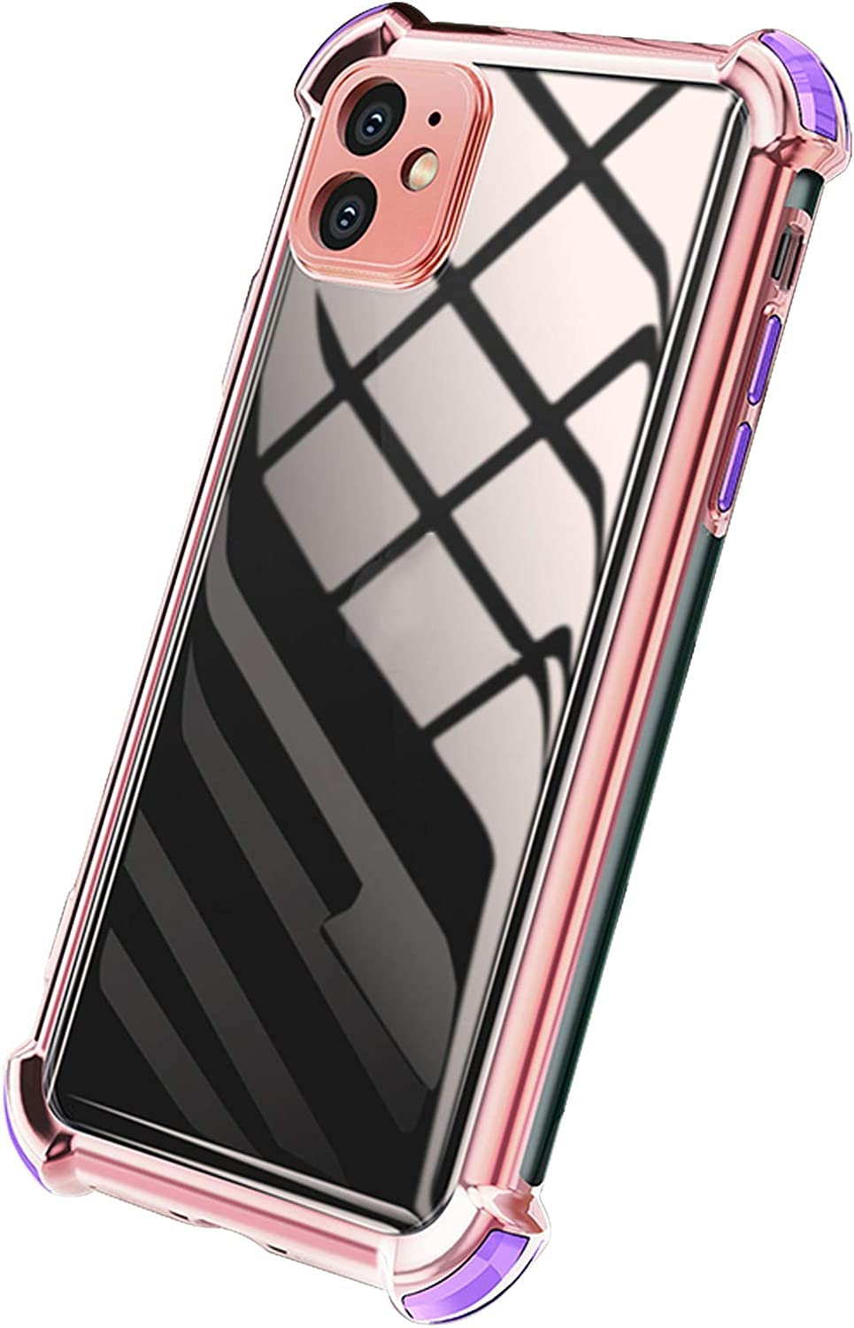 Coque iPhone 12 Pro Max TPU souple transparent rose résistant aux chocs
