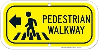 Pedestrian Walkway Left Sign, 6x12 Inches, Rust Free .040 Aluminum, Fade Resistant, Made in USA