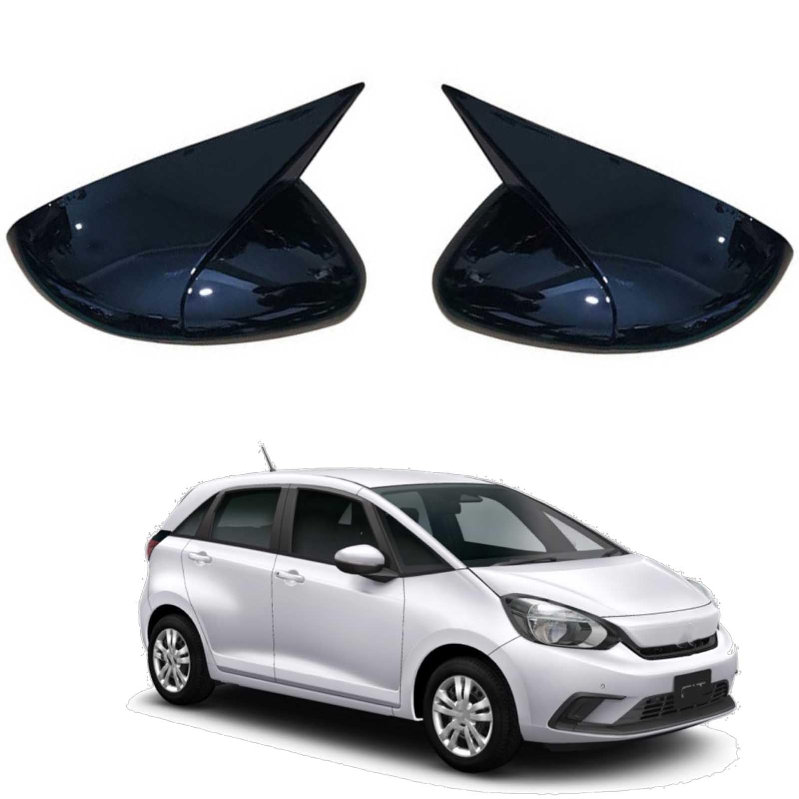 PAPEP Door Mirror Cover Caps for Fit 2021, Left Right Side Wing Rearview Mirror Cover Lid 2 Pieces Exterior Styling Accessory,Glossy black