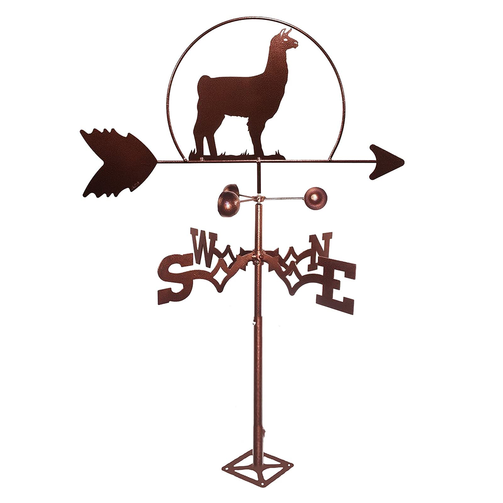 WIQUYBML Alpaca Weathervane Windblown Garden Metal with Wind Direction Indicator,Metal Bracket Weather Vane,Wind Vane for Outdoor Courtyard Decoration