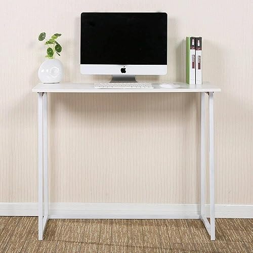 Miniatura 7 de Escritorio pequeño plegable – Mesa de estudio versátil para laptop – Blanco – Diseño que ahorra espacio – Perfecto para la oficina en casa