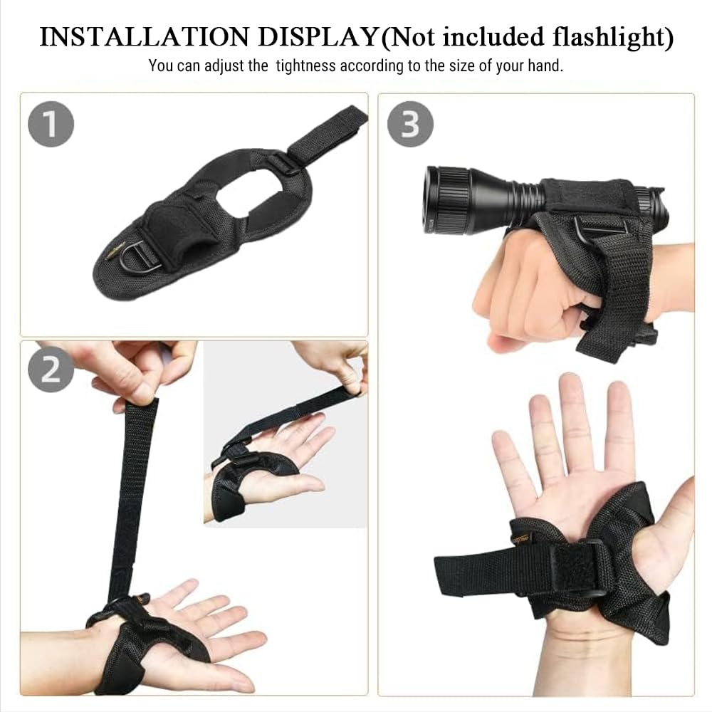 Support De Lampe De Plongée – Sangle Réglable Universelle 20-40mm – En Nylon – Gaucher Ou Droitier