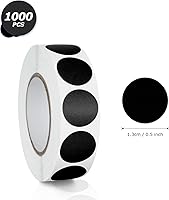 Vista 5 de Calcomanías redondas negras de 3/4 pulgadas con código de color, impermeable, rollo extraíble de 1000