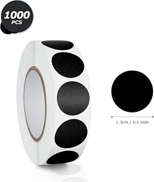 Black Circle Stickers 3/4 Inch Color Coding Dot Labels 1000 Pcs