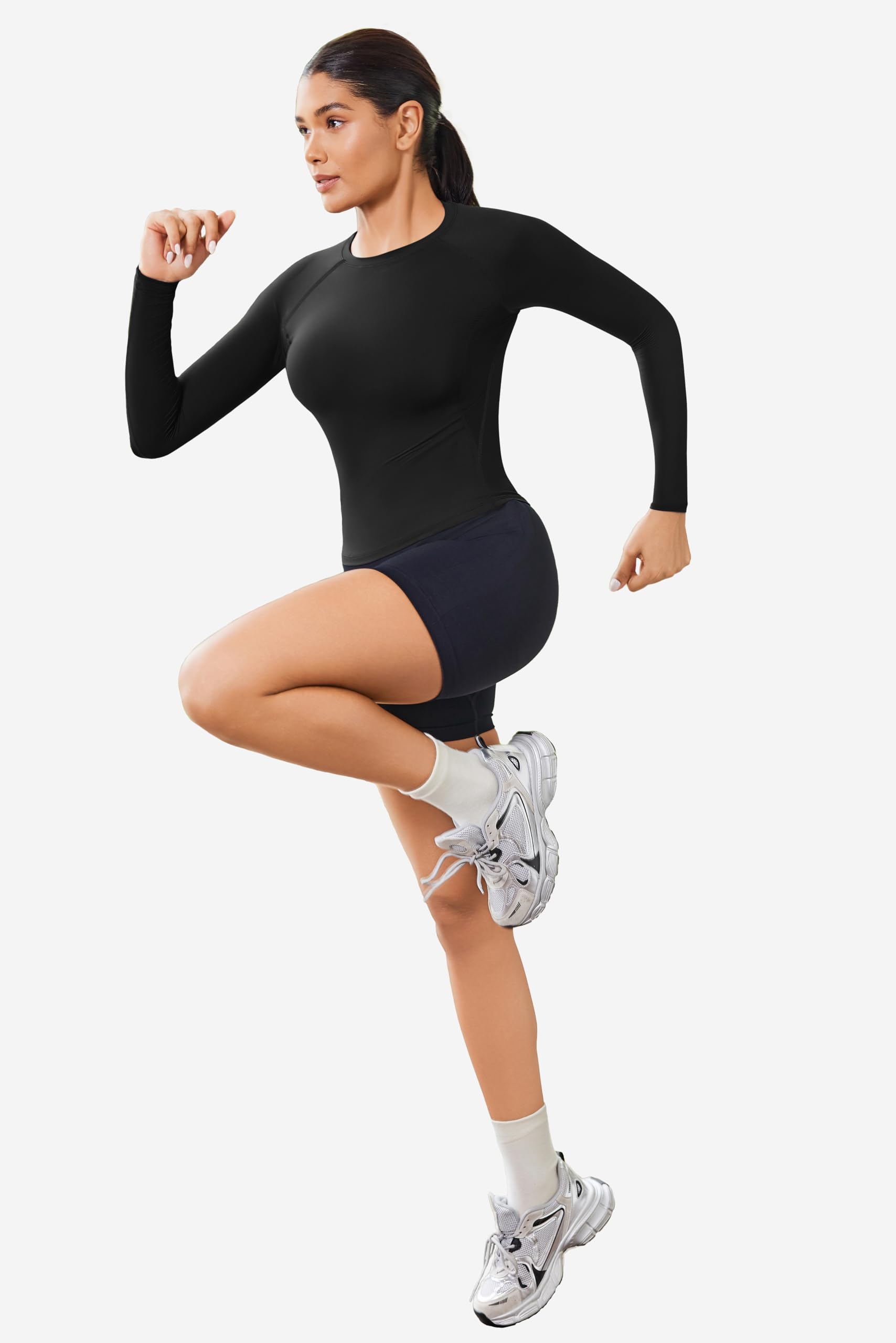 Vantor Camisetas de Gimnasio para Mujer, Camiseta Deportiva de Manga Larga, Top de Entrenamiento para Yoga, Camisetas Ligeras de Secado rápido y Transpirables para Correr, Ropa Deportiva atlética