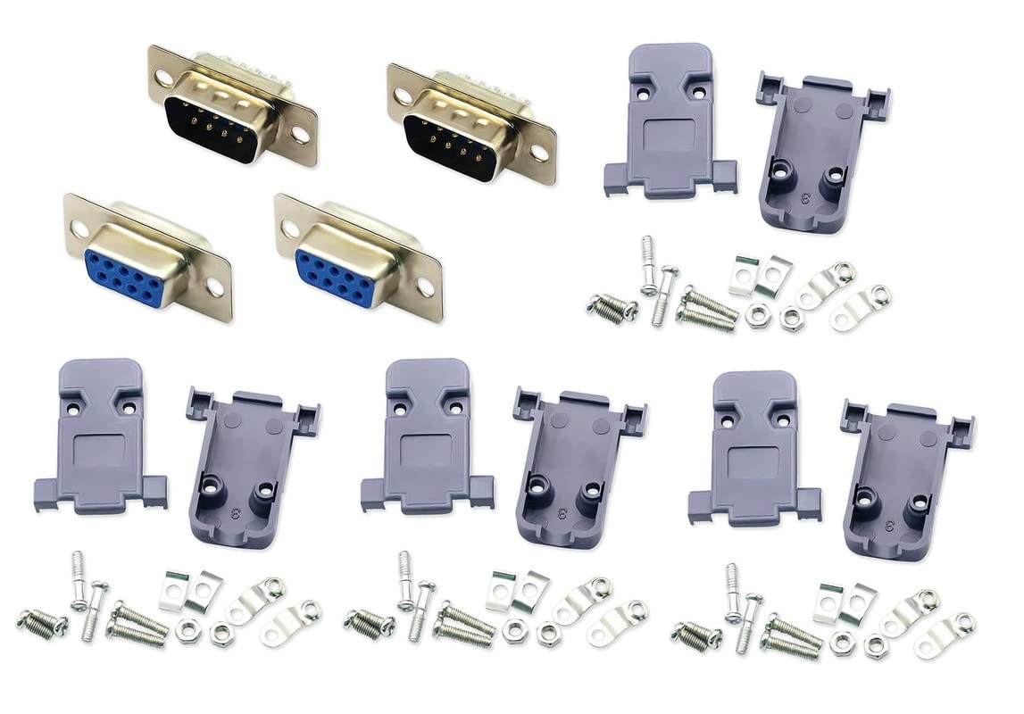 Erh India (2 Pair DB9 Connector Male and Female 9 Pin Electrical RS232 D-SUB Connector Solder Type 2 Row for Computer PCB rs232 Connector Male and Female Pair with Cover (B09Q37YJWG) Amazon Price History, Amazon Price Tracker
