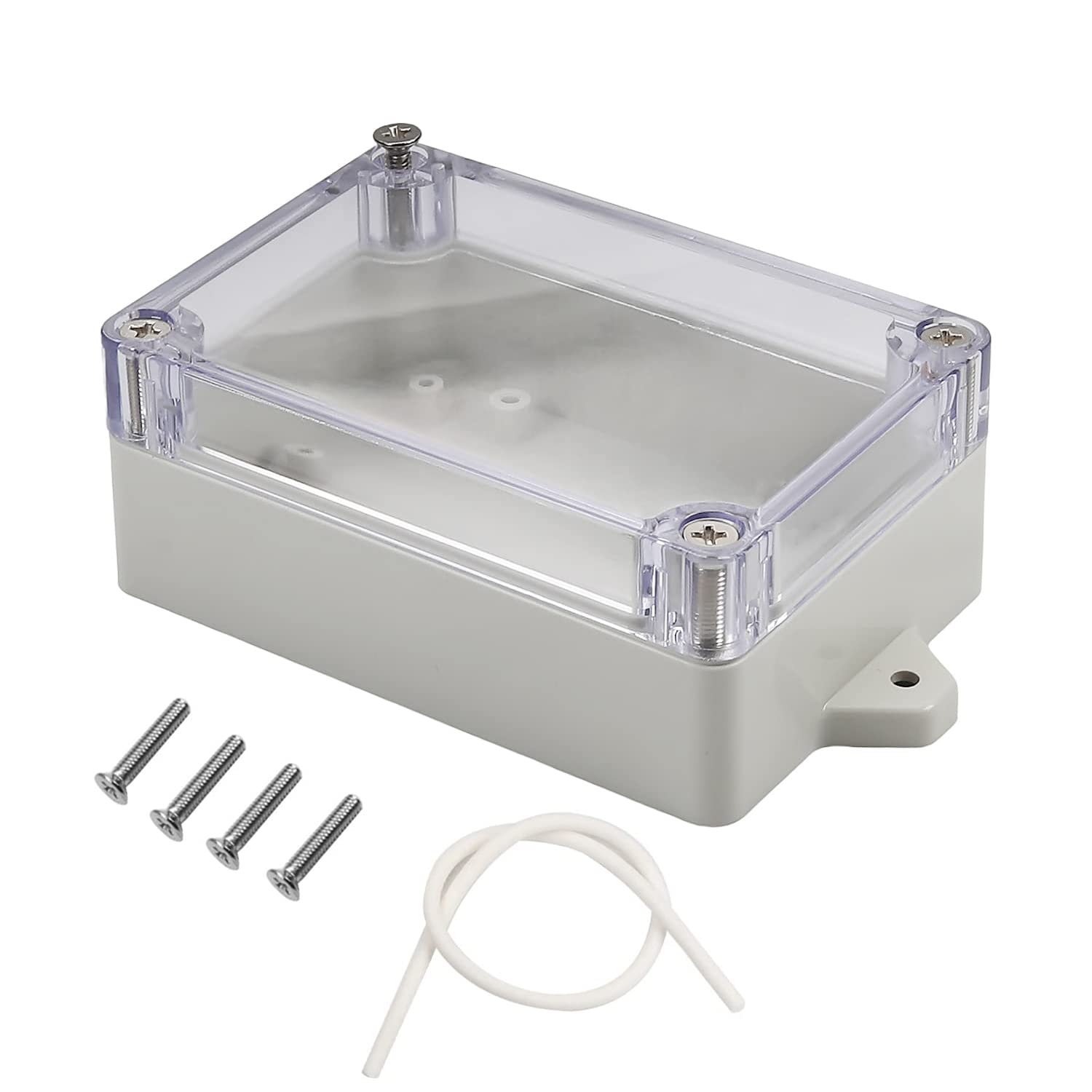 Fielect 3.97" x 2.68" x 1.57" Junction Box ABS Plastic Dustproof Waterproof IP67 Universal Electrical Project Enclosure with Transparent Clear Cover and Fixed Ear-picture-10