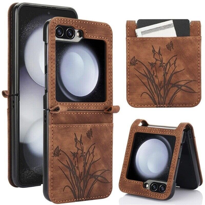 Housse Samsung Galaxy Z Flip 5 avec porte-cartes et rabat de protection
