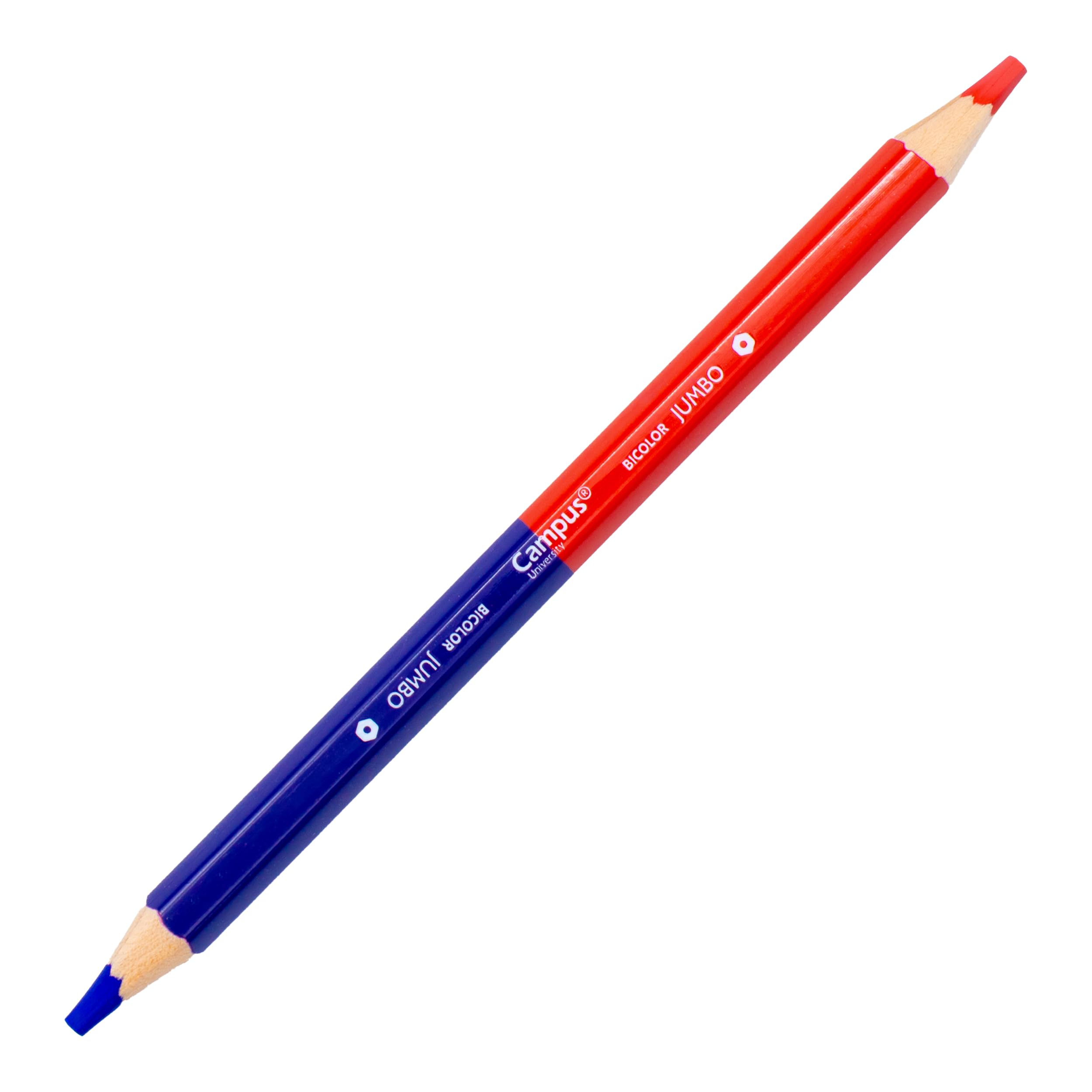 Campus – Lápiz Bicolor Azul y Rojo, Mina de 5mm de Alta Resistencia, Lápiz Hexagonal de 2 Colores, Rojo y Azul, Para el Colegio, Profesores, Artistas, Carpinteros (Mina 5mm, 1ud)