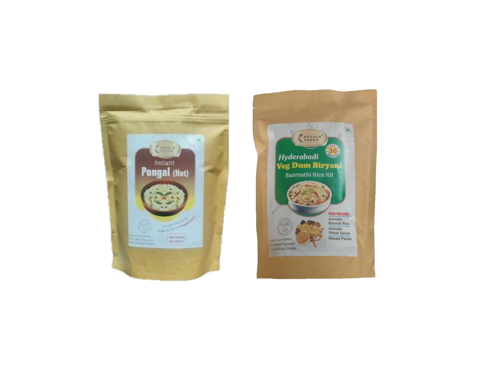 RAGALA FOODS Combination Veg Meal |Instant Ready to Cook Mix | Ready-To-Make South Indian Meal| Combination of Pongal - 400gms, Authentic Veg Dum biryani Mix - 400gms (B0DDTS73ZG) Amazon Price History, Amazon Price Tracker