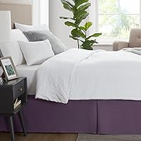 Vista 154 de Nestl - Falda plisada de cama de fácil ajuste, con caída a medida de 14 pulgadas, microfibra suave de doble cepillado, con calidad de hotel