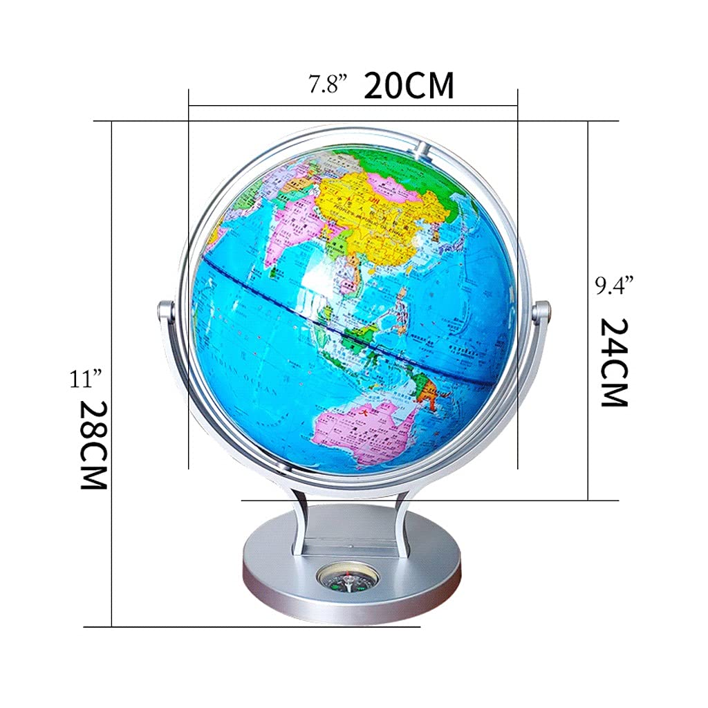 Mappamondi, Globo geografico interattivo con Base Argentata da 7,8 Pollici, globi educativi AR del Mondo, Globo del Mondo Illuminato