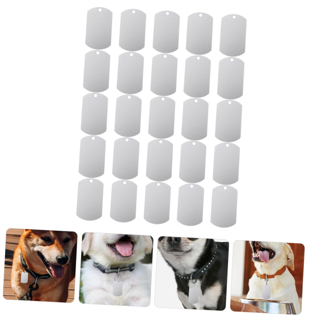 Sosoport 5 Ensembles Étiquette De Taureau en Métal Chiot Étiquette D'identification De Chien Dog Tag Étiquette d'oreille De Bétail Étiquette De Chien Personnalisée Aluminium 25 Pièces * 5