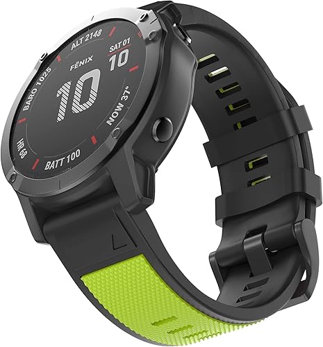 OVERSTEP Compatible con Fenix 5X Band, correa deportiva de 0.066 pulgadas (1.024 in), correa de silicona de repuesto para Garmin Fenix 5X PlusFenix